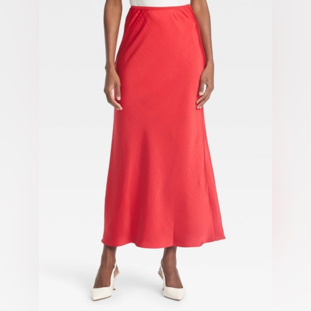 NWT Women’s Red Maxi Slip Skirt - A New Day